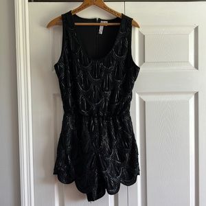 Black Sequence Romper for Holiday Parties or New Years Eve